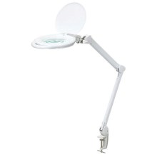 Настільна LED лампа з лупою з регулюванням яскравості LED/10W/230V білий