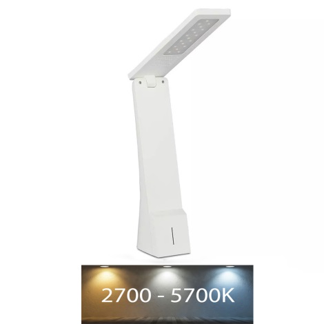 Настільна LED лампа з регулюванням яскравості USB LED/4W/5V 1200 mAh 3000K/4000K/5000K білий/золотий
