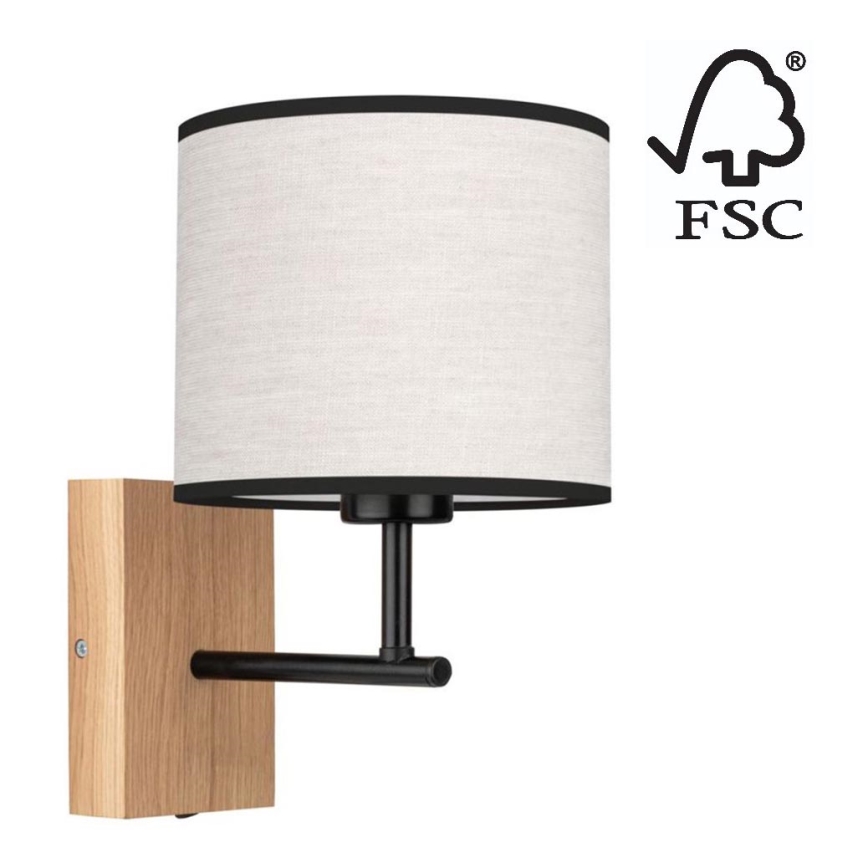 Настінна лампа BOHO 1xE27/25W/230V дуб – сертифіковано FSC