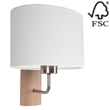Настінна лампа MERCEDES 1xE27/25W/230V білий/дуб – FSC сертифіковано
