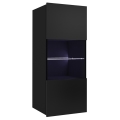 Настінна шафа зі світлодіодною підсвіткою PAVO 117x45 см глянцевий чорний