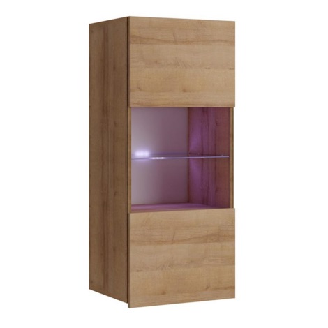 Настінна шафа зі світлодіодною підсвіткою PAVO 117x45 см коричневий