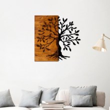 Настінний декор 58x58 см дерево деревина/метал