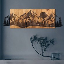 Настінний декор 75,5x24,5 см гори дерево/метал