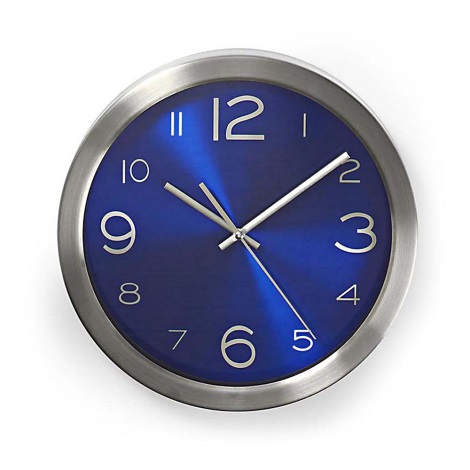 Настінний годинник 1xAA/1,5V нержавіюча сталь 30 см синій