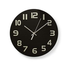 Настінний годинник 1xAA/1,5V скло 30 см чорний
