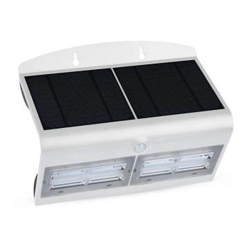 Настінний LED світильник на сонячній батареї з датчиком LED/7W/3,7V 4000K IP65 білий