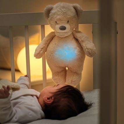 Nattou - Іграшка-комфортер з мелодією і світлом SLEEPY BEAR 4в1 бежевий