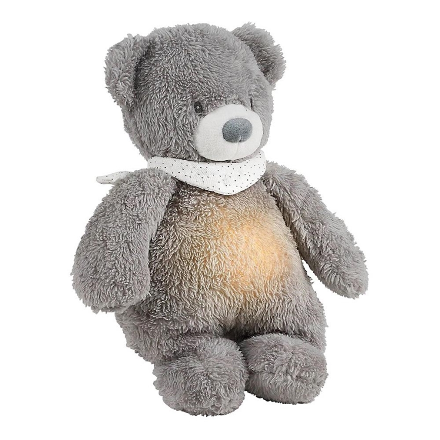 Nattou - Іграшка-комфортер з мелодією і світлом SLEEPY BEAR 4в1 сірий