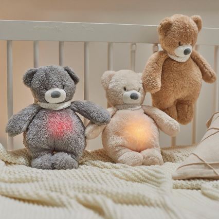 Nattou - Іграшка-комфортер з мелодією і світлом SLEEPY BEAR 4в1 сірий