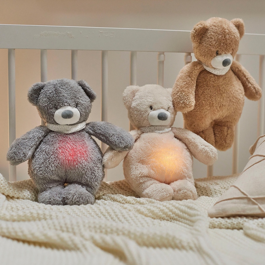 Nattou - Іграшка-комфортер з мелодією і світлом SLEEPY BEAR 4в1 сірий