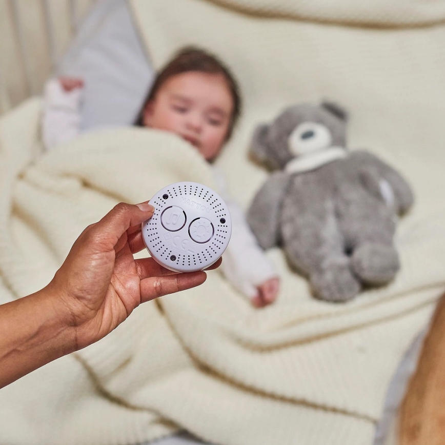 Nattou - Іграшка-комфортер з мелодією і світлом SLEEPY BEAR 4в1 сірий