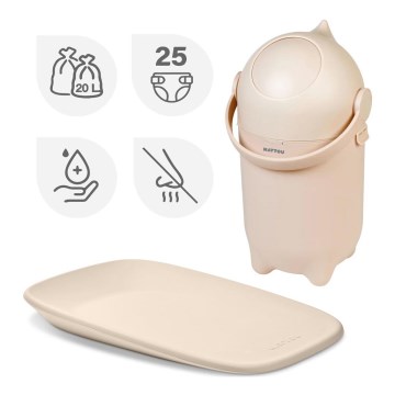 Nattou - Корзина для подгузников и пеленальный матрасик SOFTY 50x70 см бежевый