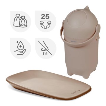 Nattou - Корзина для подгузников и пеленальный коврик SOFTY 50x70 см коричневый