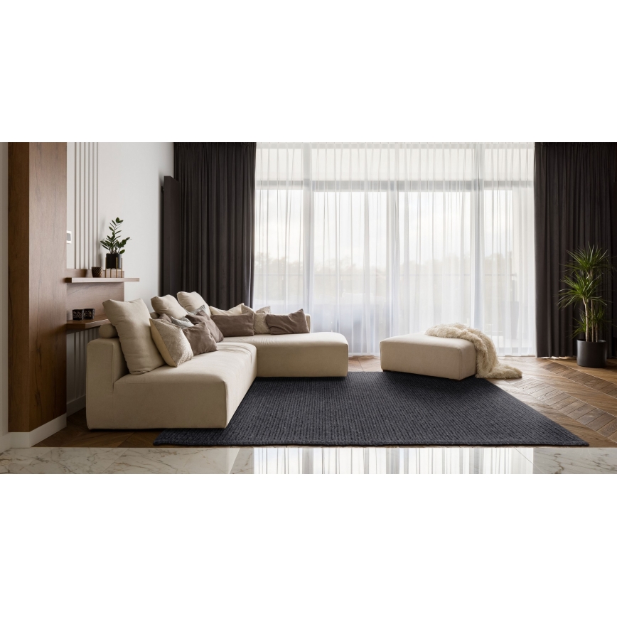 Натуральний килим FIR WOOL 120x170 cm 2600 g/m2 антрацит