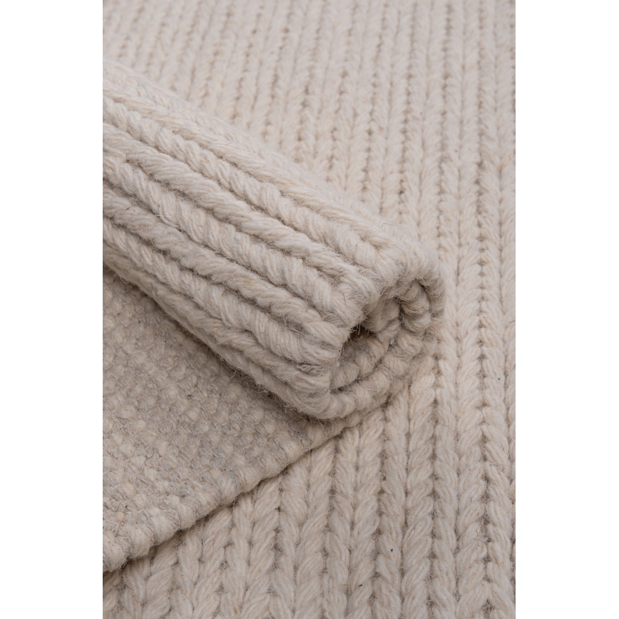 Натуральний килим FIR WOOL 120x170 см, 2600 г/м², кремовий