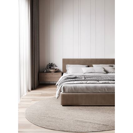 Натуральний круглий килим FIR WOOL 160 см, 2600 г/м2, бежевий