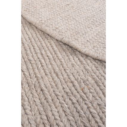 Натуральний круглий килим FIR WOOL 160 см, 2600 г/м2, бежевий