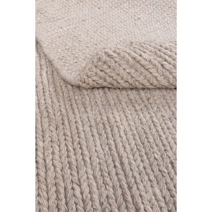 Натуральний круглий килим FIR WOOL 160 см, 2600 г/м2, бежевий