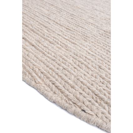 Натуральний круглий килим FIR WOOL 160 см, 2600 г/м2, бежевий