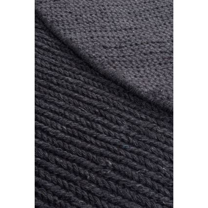 Натуральний круглий килим FIR WOOL 160 см 2600 г/м² антрацит