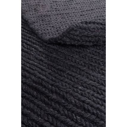 Натуральний круглий килим FIR WOOL 160 см 2600 г/м² антрацит