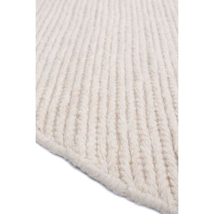 Натуральний круглий килим FIR WOOL, діаметр 160 см, щільність 2600 г/м2, кремовий
