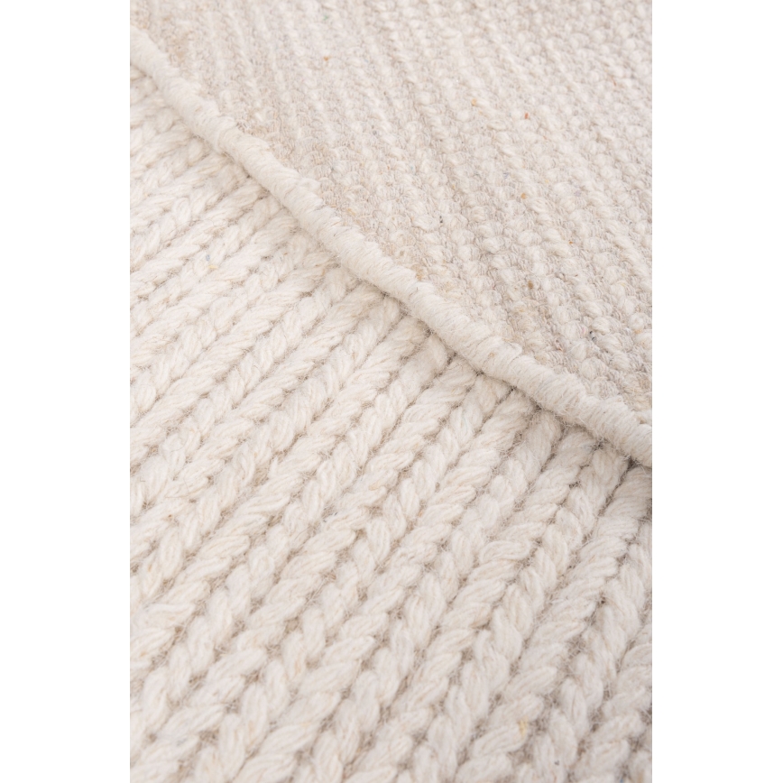 Натуральный круглый ковёр FIR WOOL 160 см 2600 г/м² кремовый