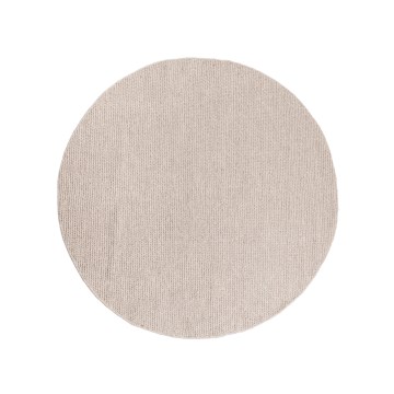 Натуральный круглый ковёр FIR WOOL, диаметр 160 см, плотность 2600 г/м², бежевый