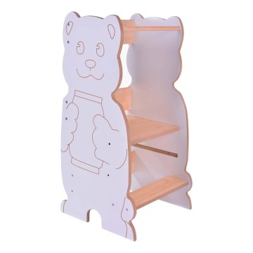 Навчальна вежа BEAR біла/клен