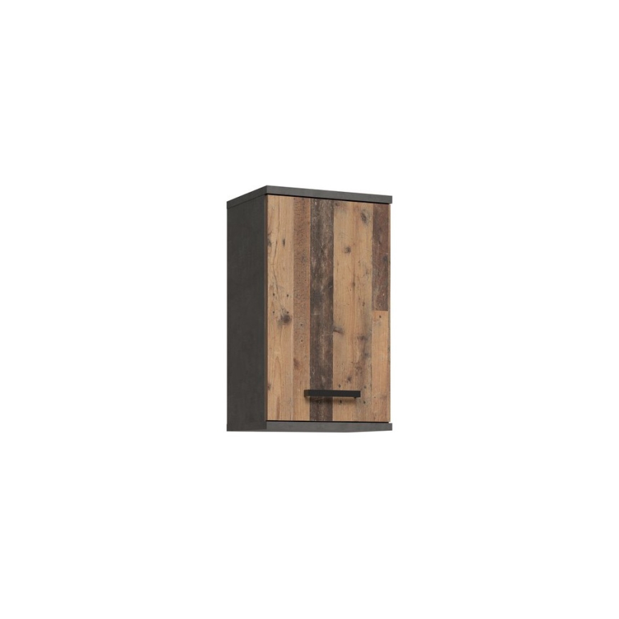 Навесной шкаф для ванной VENOM, антрацит/коричневый