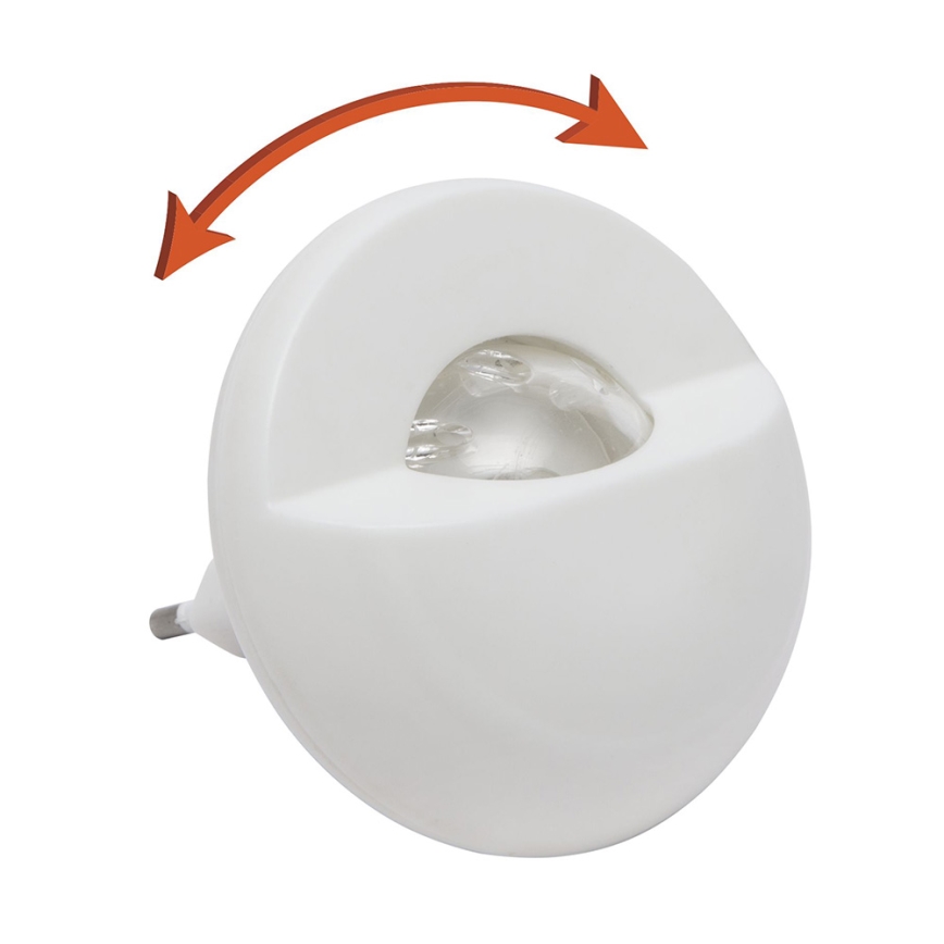 Навігаційний LED світильник в розетку з датчиком LED/1W/230V 6000K