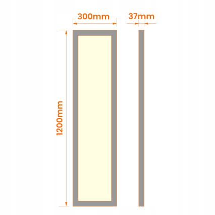 Накладна LED-панель 60W/230V 30x120 см біла