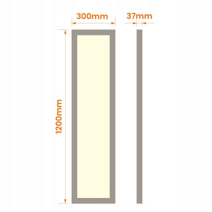 Накладна LED-панель 60W/230V 30×120 см, чорна
