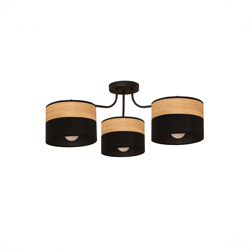 Накладна люстра ALBA, 3x E27, 15 Вт, 230 В, діаметр 66 см, чорна/коричнева