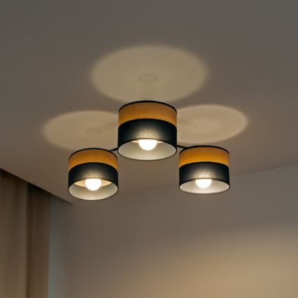 Накладна люстра ALBA, 3x E27, 15 Вт, 230 В, діаметр 66 см, чорна/коричнева