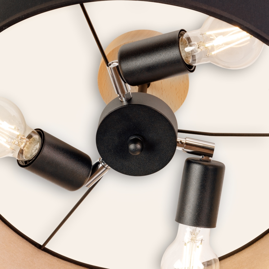 Накладна люстра ALBA 3xE27/15W/230V діаметр 40 см чорна/коричнева