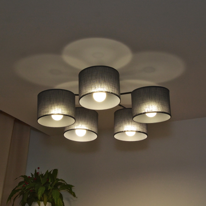 Накладна люстра ALBA 5xE27/15W/230V сіра