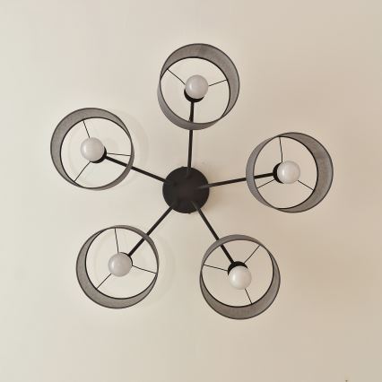 Накладна люстра ALBA 5xE27/15W/230V сіра