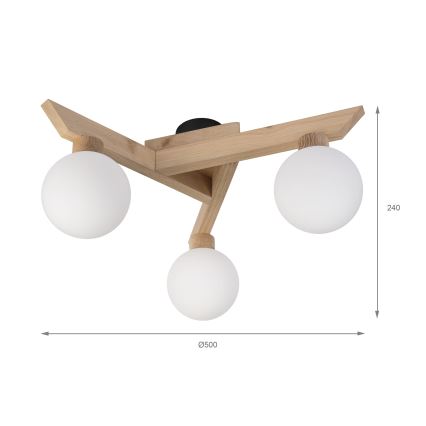 Накладна люстра ANTONIO 3xG9/5W/230V дуб/білий