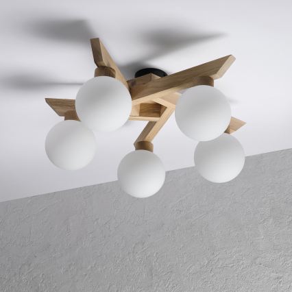 Накладна люстра ANTONIO 5xG9/5W/230V дуб/білий