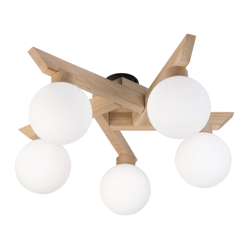 Накладна люстра ANTONIO 5xG9/5W/230V дуб/білий