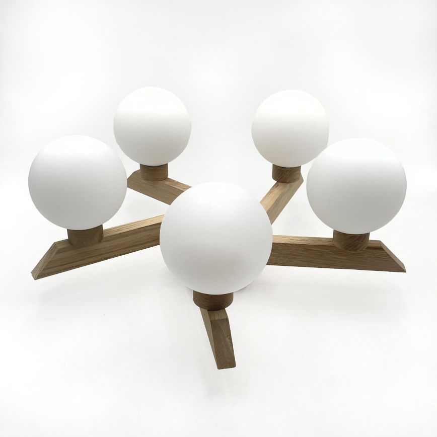 Накладна люстра ANTONIO 5xG9/5W/230V дуб/білий