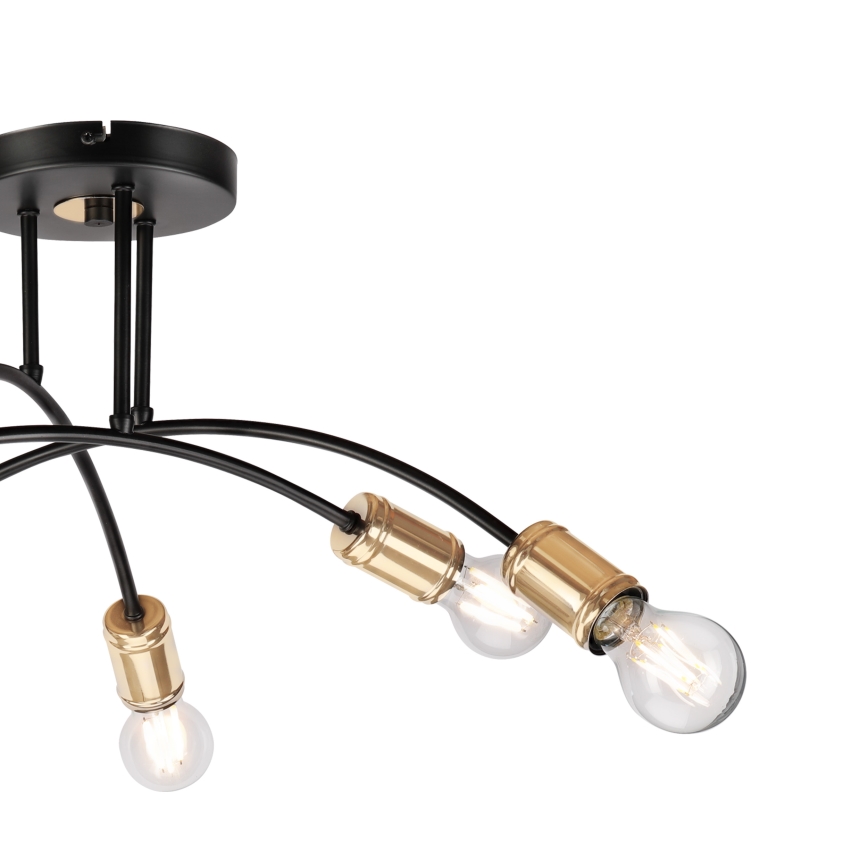 Накладна люстра ANYA 6xE27/15W/230V чорна/золота