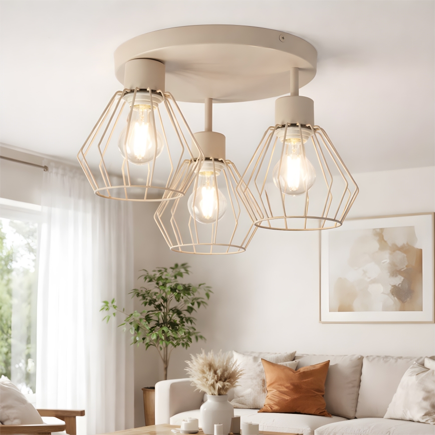 Накладна люстра AUDREY 3xE27/60W/230V бежева