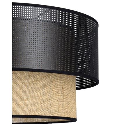 Накладна люстра BORHO 1xE27/60W/230V діам. 50 см чорна/джут