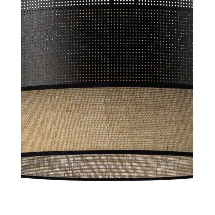 Накладна люстра BORHO 1xE27/60W/230V діам. 50 см чорна/джут