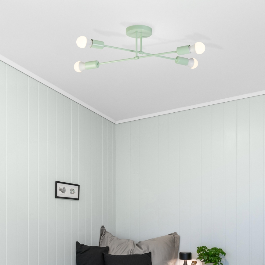 Накладна люстра CAMBRIDGE 4xE27/15W/230V зелена
