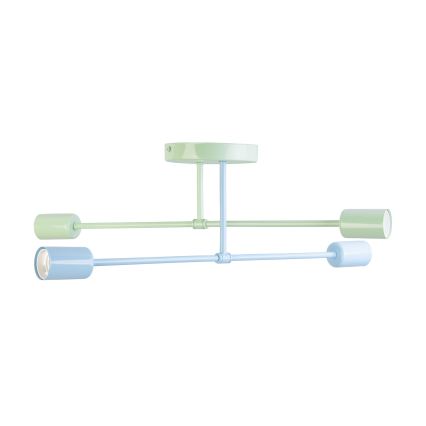 Накладна люстра CAMBRIDGE 4xE27/15W/230V зелена/синя