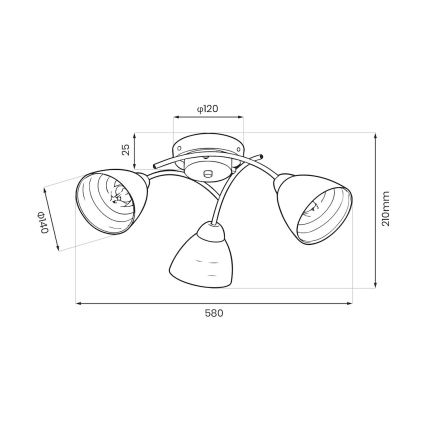 Накладна люстра CLARA 3xE27/15W/230V полірований хром